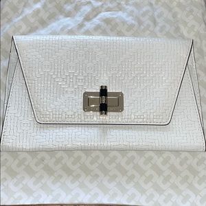 Diane von Furstenberg white clutch bag